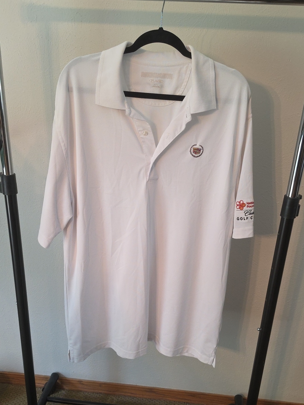 Greg Norman White Men's Cadillac Golf Polo Shirt